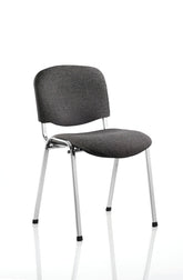 ISO Stacking Chair Charcoal Fabric Chrome Frame BR000069 DD